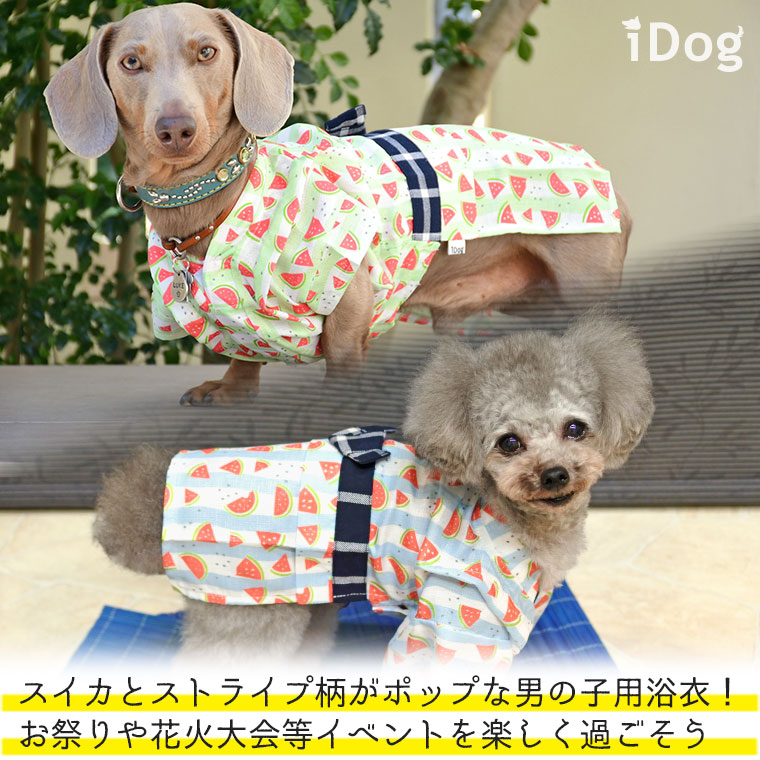 Idog Icat本店 Idog 男の子用浴衣 納涼すいか アイドッグ 犬猫ペット用品通販のidog Icat ペット 犬 服