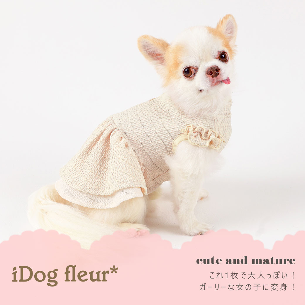 スカート ワンピ ドレス フリル 犬 服 iDog レースフリルワンピ iDog fleur アイドッグ 犬の服 犬服